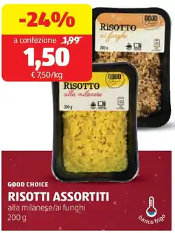 ALDI Good choice risotti assortiti alla milanese/ai funghi 200 g offerta