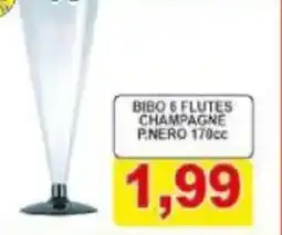 Pewex Bibo 6 flutes champagne p.nero 170cc offerta