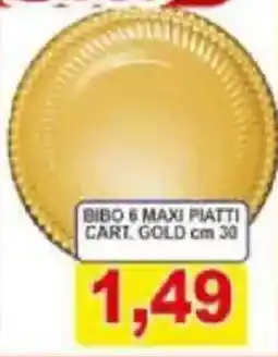 Pewex Bibo 6 maxi piatti cart. gold cm 30 offerta