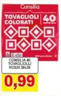 Pewex Consilia 40 tovagliolli rossi 38x38 offerta