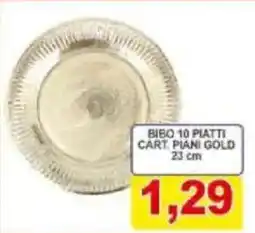 Pewex Bibo 10 piatti cart. piani gold 23 cm offerta
