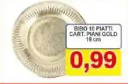 Pewex Bibo 10 piatti cart. piani gold 19 cm offerta