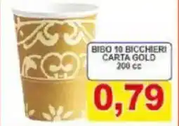 Pewex Bibo 10 bicchieri carta gold 200 cc offerta