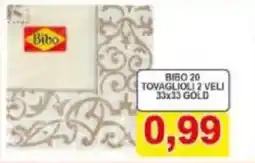Pewex Bibo 20 tovaglioli 2 veli 33x33 gold offerta