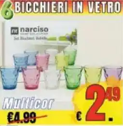 Pewex Narciso bicchieri in vetro offerta