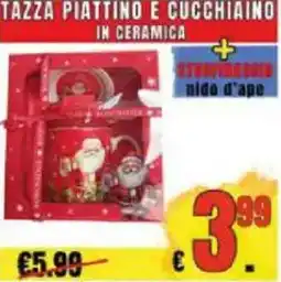 Pewex Tazza piattino e cucchiaino in ceramica offerta