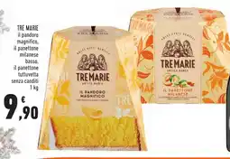 Conad TRE MARIE il pandoro magnifico, il panettone milanese basso offerta