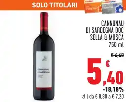 Conad Cannonau di sardegna DOC SELLA & MOSCA offerta