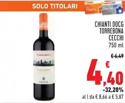 Conad Chianti docg torrebona CECCHI offerta