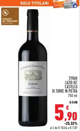 Conad Syrah lazio igt CASTELLO DI TORRE IN PIETRA offerta