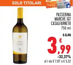 Conad Passerina marche igt CASALFARNETO offerta