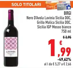 Conad BIRGI Nero D'Avola Lavinia Sicilia DOC offerta
