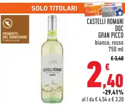 Conad Castelli romani DOC GRAN PICCO offerta