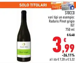 Conad STOCCO Raduris Pinot grigio IGT offerta