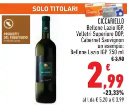 Conad CICCARIELLO Bellone Lazio IGP offerta