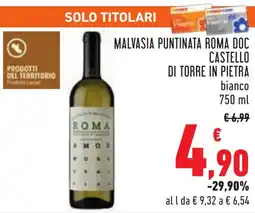 Conad Malvasia puntinata roma doc CASTELLO DI TORRE IN PIETRA offerta