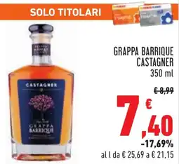 Conad Grappa barrique CASTAGNER offerta