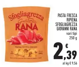 Conad Pasta fresca ripiena sfogliagrezza GIOVANNI RANA offerta