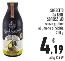 Conad Sorbetto da bere SORBISSIMO offerta