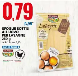 Eurospin Tre mulini sfoglie sottili all'uovo per lasagne offerta