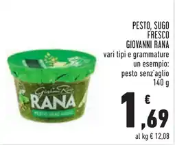Conad Pesto, sugo fresco GIOVANNI RANA offerta