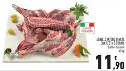 Conad Agnello intero o metà con testa e corata offerta