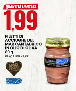 Eurospin Amo essere filetti di acciughe del mar cantabrico in olio di oliva offerta