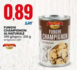 Eurospin Delizie dal sole funghi champignon al naturale offerta