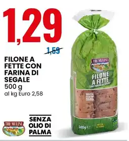 Eurospin Tre mulini filone a fette con farina di segale offerta
