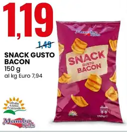 Eurospin Mambo kids snack gusto bacon offerta