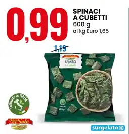 Eurospin Delizie dal sole spinaci a cubetti offerta
