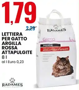 Eurospin Radames lettiera per gatto argilla rossa attapulgite offerta
