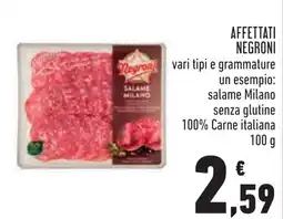 Conad Affettati NEGRONI offerta