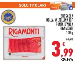 Conad Bresaola della valtellina igp punta d'anca RIGAMONTI offerta