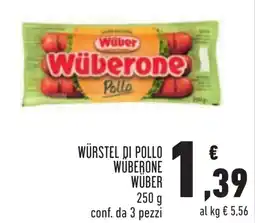 Conad Würstel di pollo wuberone WUBER offerta
