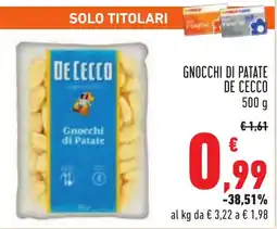 Conad Gnocchi di patate DE CECCO offerta