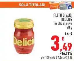 Conad Filetti di alici DELICIUS offerta