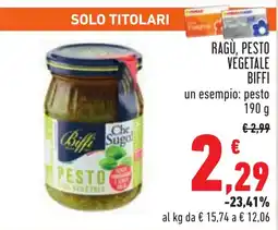 Conad Ragù, pesto vegetale BIFFI offerta