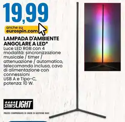 Eurospin Lampada d'ambiente angolare a led offerta