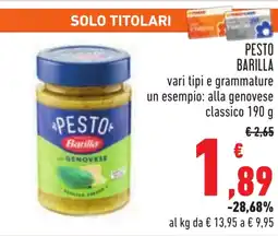 Conad Pesto BARILLA offerta