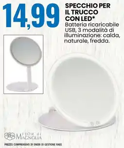 Eurospin Specchio per il trucco con led offerta