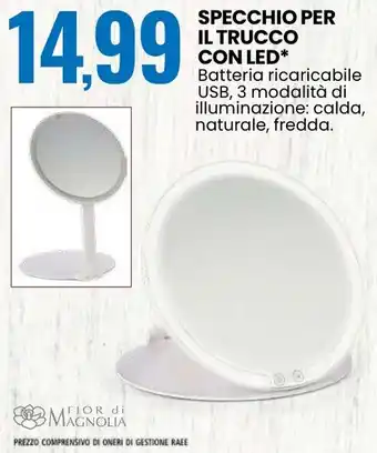Eurospin Specchio per il trucco con led offerta