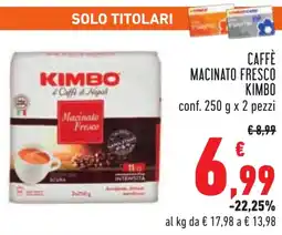 Conad Caffè macinato fresco KIMBO offerta