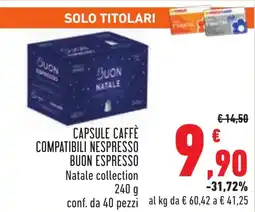 Conad Capsule caffè compatibili nespresso BUON ESPRESSO offerta
