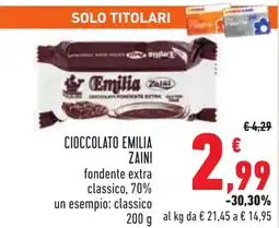 Conad Cioccolato emilia ZAINI offerta
