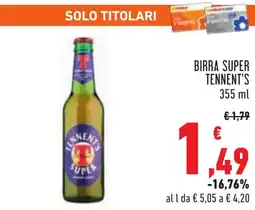 Conad Birra super TENNENT'S offerta