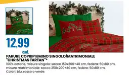 Eurospin Parure copripiumino singolo/matrimoniale "christmas tartan" offerta