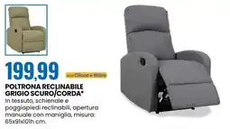 Eurospin Poltrona reclinabile grigio scuro/corda offerta