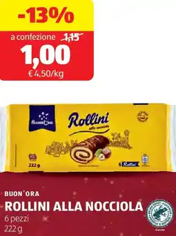 ALDI Buon'ora rollini alla nocciola offerta