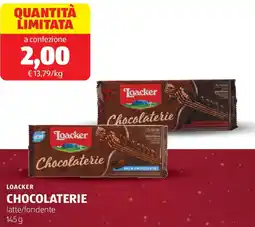 ALDI Loacker chocolaterie latte/fondente offerta
